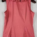 Katherine Barclay Womens Top Size M Coral Sleeveless Ruffles Side Zip Career Photo 9
