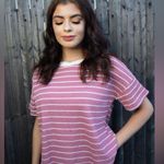 MTS Striped Short Sleeve Tee in Pink,White Photo 7