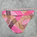 kim rogers  Pink Brown Stripe Medium Bikini Bottom Swimwear Photo 4