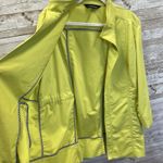 Ming Wang  Womens L Jacket Green Coat Open Front 3/4 Sleeves Back Adjustable Belt Photo 1