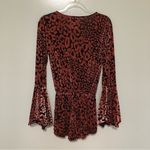 Buddy Love Spencer Romper Velvet Animal Print Flare Sleeves New XS Photo 2