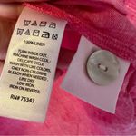 Tahari  Linen Shirt Blouse Women's Plus Size 1X Pink Top Mother Of Pearl Buttons Photo 6