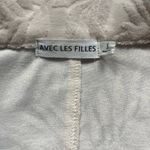 Avec Les Filles NEW  Casual Short Sleeve Button Up Cream Subtle Palm Top Size S Photo 3