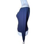 Favorite Daughter Womens Small Navy Off Shoulder Ribbed Top Long Sleeve Blue Photo 2