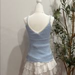 Double Zero  Light Blue Ribbed Top Photo 4