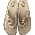 Earth Spirit  Gelron2000 Flower Leather Upper Thong Platform Sandals Crawford 9.5 Photo 3