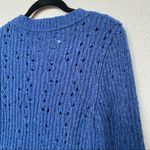Free People  Blue Scoop Neck Rib Knit Sweater Size Medium Photo 6