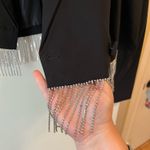 International concepts Macy's I.N.C Black Rhinestone Fringe Cropped Blazer Photo 1