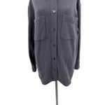 Athleta  Retroplush Shirt Jacket in Black Shacket Size Large‎ Photo 5