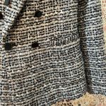 House of Harlow 1960 NWT Dbl Breasted Tweed Heavyweight Jacket Blazer Small Blue White Photo 3