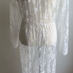 White Lace Long Sleeve Maxi Dress Peignoir Bridal Gown Boho Size Large Romanstii Photo 6
