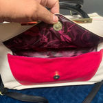 Betsey Johnson Satchel Bag Medium White and Red Photo 2