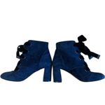 Chloé Chloe Velvet Lace-up Ankle Boots in navy Photo 6