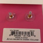 Betsey Johnson Heart & Bow Cluster Stud Earrings Crystal & Faux Pearl NWT Photo 3