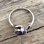 Sparkly ring made with blue/purple Swarovski crystal size 7.5 Silver Photo 3