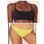 ANDIE  Bikini Set Maui Top Cheeky Bikini Bottom black yellow size L NWT Photo 1