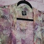 Y2K CAL STYLE FLORAL SHEER LACE OPEN FRONT DUSTER CARDIGAN FAIRYCORE WHIMSYGOTH Pink Size M Photo 2
