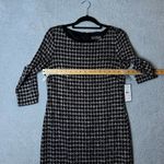 Jessica Howard Dress Womens 10 Black Houndstooth Glitter Knit Shift Dress NEW Photo 4