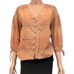 Madewell XXS Morningview tie sleeve button front v neck blouse top TB 2789 Photo 10
