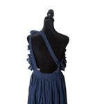 Lulus Ruffled Pleated One Shoulder Midi Dress Size M Blue Splendid Charisma NEW Photo 12
