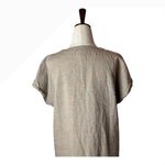 J.Jill  Love Linen Dress Women Small Brown Linen Button Front Short Sleeve Mini Photo 4