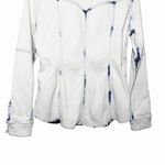 Teleria Zed Womens Handmade Denim Shirt Jacket 46 L Tie Dye Bleach Wash Italy Blue Size L Photo 5