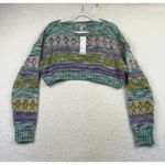 Urban Outfitters  Sweater Womens Medium Cropped Fair Isle Pastel Crewneck NWT Photo 0