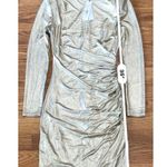 Alice + Olivia Hilary Ruched Metallic gold Bodycon Mini Dress size 4 Photo 8