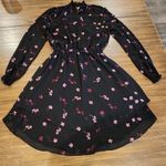 Rachel Roy floral print smocked chiffon Longsleeve elastic Waist mini Dress 2 Pink Photo 1