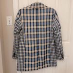 Treasure & Bond NWOT Mixed Plaids Oversized Blazer in Blue and Cream Photo 9