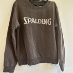 ZARA  Spalding Sweatshirt Women's M Gray Knitted Cotton Long‎ Sleeve Pullover Photo 0
