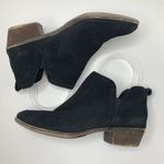 Nordstrom BP 6.5 Boot Bootie Perforated Suede Leather Ankle Stacked Block Heel Photo 1