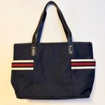 Amanda Smith  Canvas Multi Compartment Laptop Work Tote Bag Purse Blue Red White Photo 0