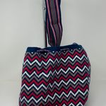 Susu NEW  Woven Braided Fabric Multicolor Pom Pom Tassel Crossbody Purse Bag Tote Photo 3