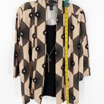Emily Rose Black & Beige Retro Geometric Layered Blouse with Necklace Size Small Photo 6