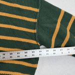 Free People  Striped Cropped Sweater‎ Women XS Mock Neck Green Knit Pullover Photo 2