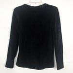 Cuddl Duds  Crew Neck Velvet Black Sweater Size Small Photo 4