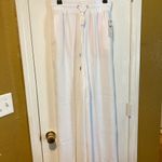 Guess women’s M medium wide leg true white high rise side print Gemma pants Photo 3