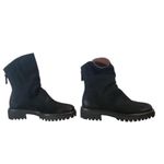 Paul Green $500 NEW NOBU ZIP-UP BOOT BLACK NUBUCK SLOUCHY PLATFORM 8.5 (TC19) Photo 3