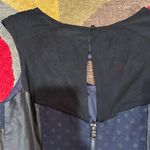 Guess y2k Navy Blue Black Faux Leather Cutout Polka Dot Dress Size 4 Photo 4