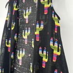 Southern Stitch Black Cactus Print Duster Sleeveless Festival Western S/M Photo 2