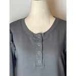 Z Supply  Dress Women Small Gray Henley Long Sleeve Ruffle Shoulder Maxi NWT‎ Photo 10