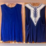 Gibson ‎ x Hi Sugarplum! Malibu Embroidered Racerback Tank Top Blue White Size 2X Photo 1