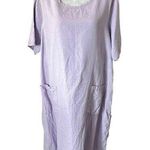 Flax  Linen Dress Womens Long Comfy Beach Size Large Lavender Purple Photo 0