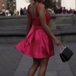 Anthropologie NWT $190 x Maeve Pink Bow-Tie Satin w/ Pockets Mini Dress 10 Photo 5