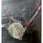 Pope St. John Paul II Commemorative Rosary Red Beads with Medallions Zipper Case Photo 7