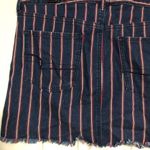 American Eagle Blue/Red Striped Super Stretch Hi Rise Mini Denim Skirt size 14 Photo 6