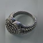 Judith Ripka Beautiful Cubic Zirconia & Sterling Silver Heart Braided Ring Sz 8 Photo 4
