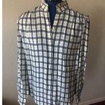 Joie NWT  Mintee Ruffle Blue and White Windowpane Shirt Photo 6