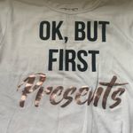 Modern Lux Ok, But First Presents Holiday Long Sleeve Crop Top Photo 1